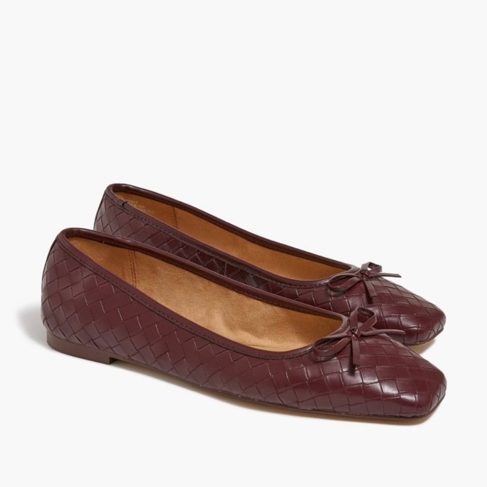 NWT J Crew Factory Woven Square-Toe Ballet Flats